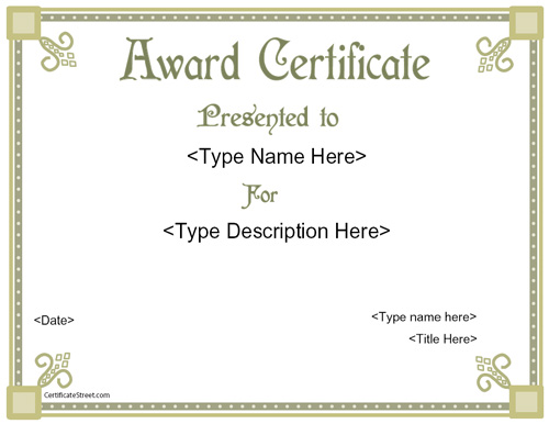 free-award-certificate-paper-printable-Printable Certificate Template