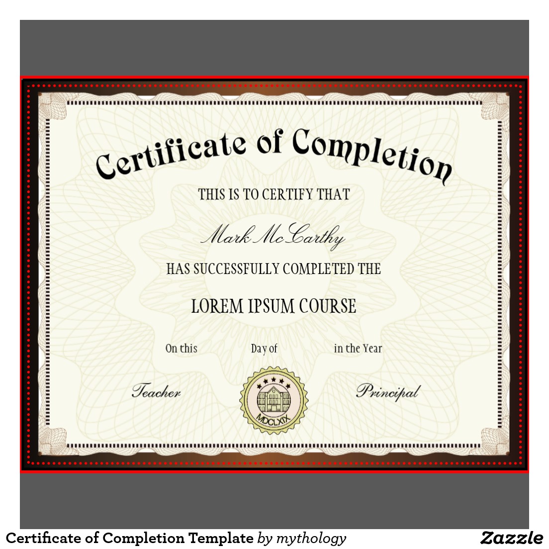 Certificate Of Completion Template Free Printable