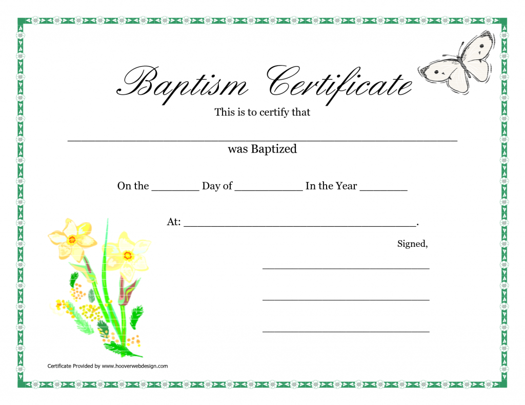 Vorlagen: Certificate Templates Intended For Christian Baptism Certificate Template
