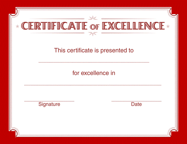 Excellence-Certificate-Template