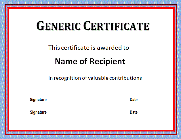 Generic-Certificate-free-online-certificates-doc