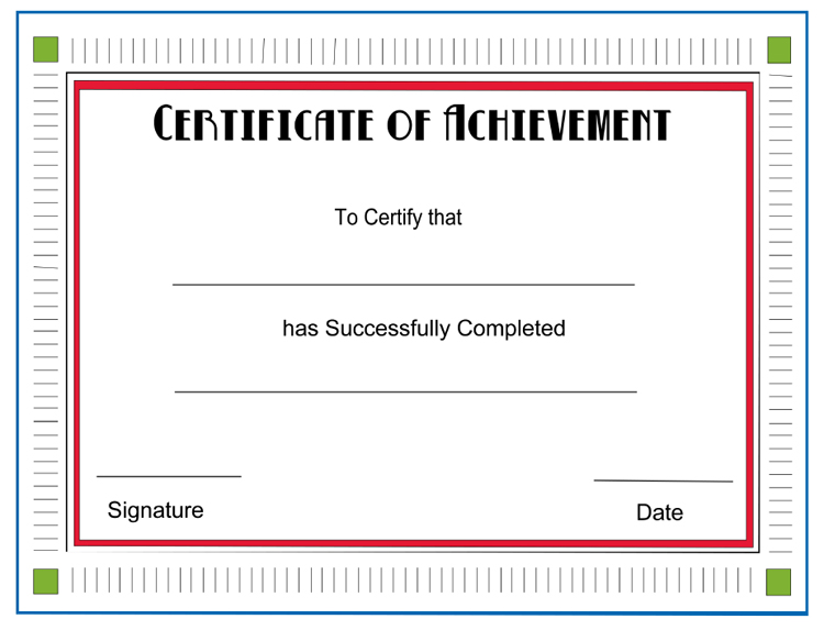 border-red-Certificate-of-Achievement-Template