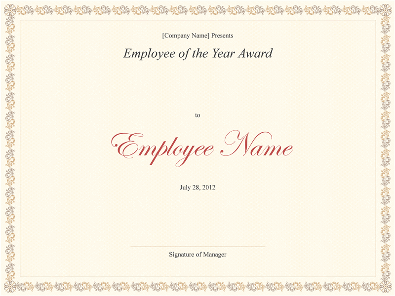 Employee Awards Template from www.certificatestemplate.com