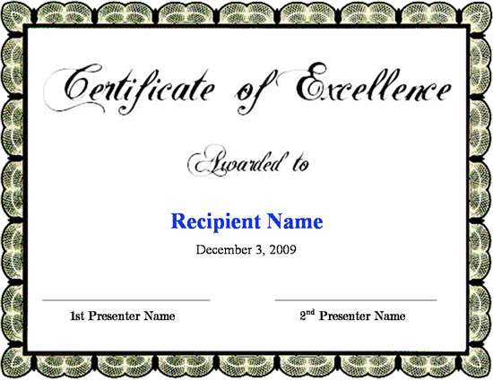 green-docs-formatted-Certificate-of-Excellence-Template