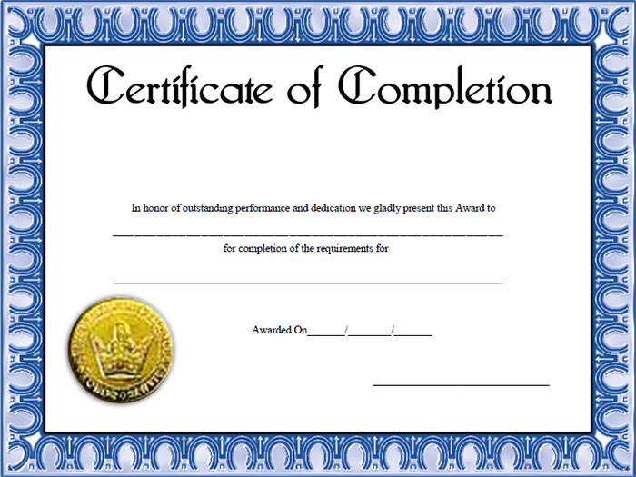 Certificate Of Completion Template Free from www.certificatestemplate.com