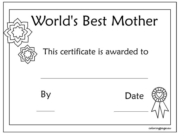 download and print-Certificate of Best Mother Template