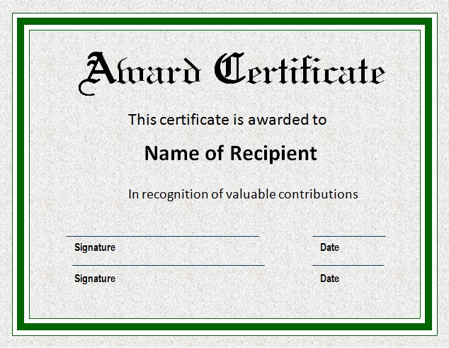 green-awards-Printable-Certificates