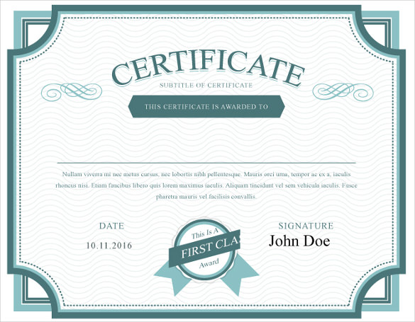 vector-certificate-template