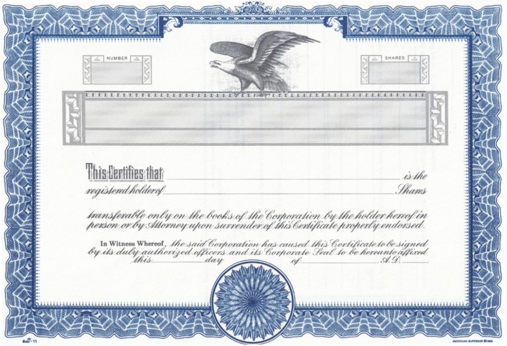 Blank Disney Stock Certificate / 11 Stock Certificate Templates Free
