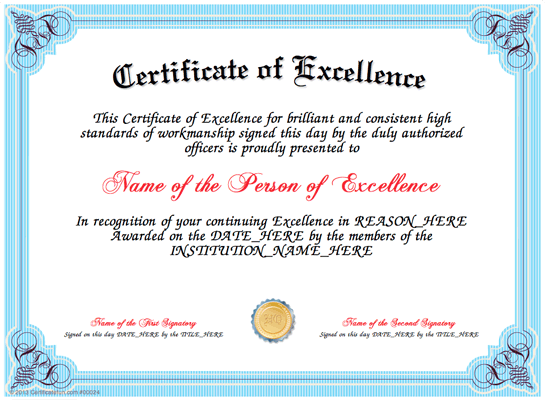 business-blue-certificate-of-excellence-sample-template