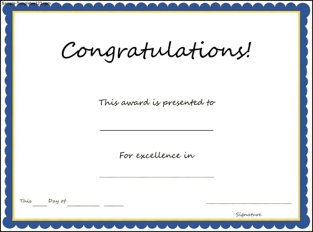 Congratulations Certificate Template