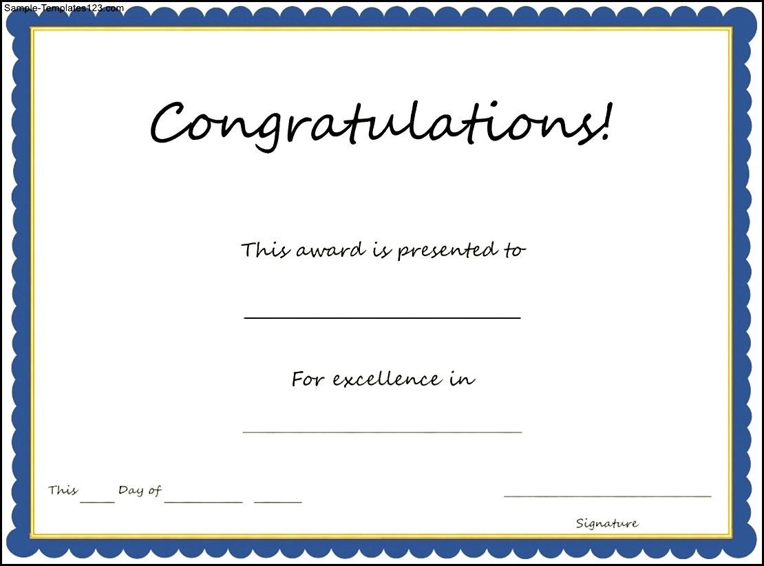 Congratulations Certificate Template Free from www.certificatestemplate.com