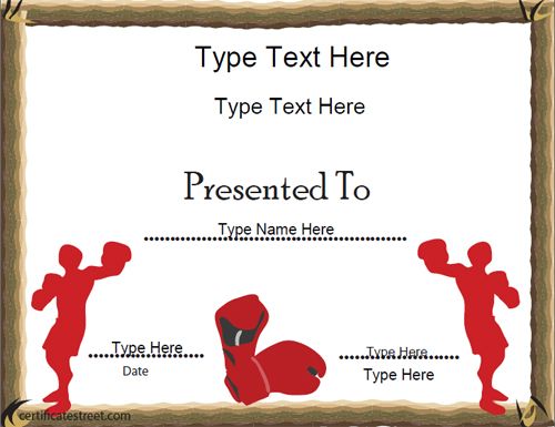 boxing-red-Sports-Certificate Templates