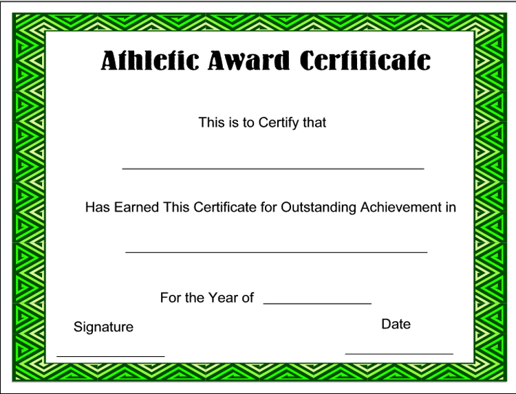 green-award-Sports-Certificate Templates