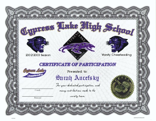 school-printable-pdf-Certificate with Gold Border & Mascot