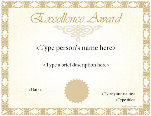 Award-Template-for-Excellence