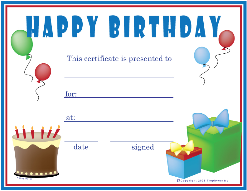Special Certificates - Happy Birthday Certificate Template