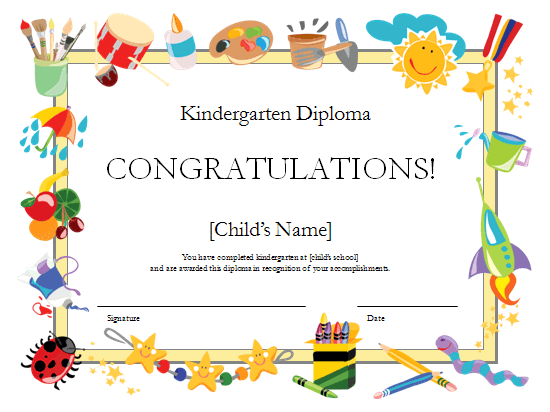 printable-award-certificate Kindergarten diploma certificate-template