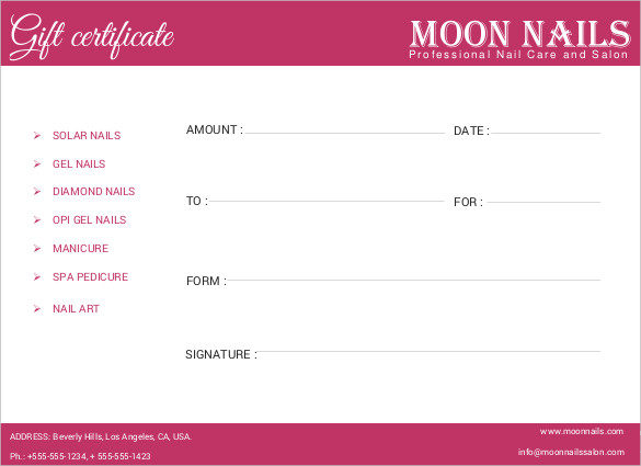 Salon Gift Certificate Template Free from www.certificatestemplate.com