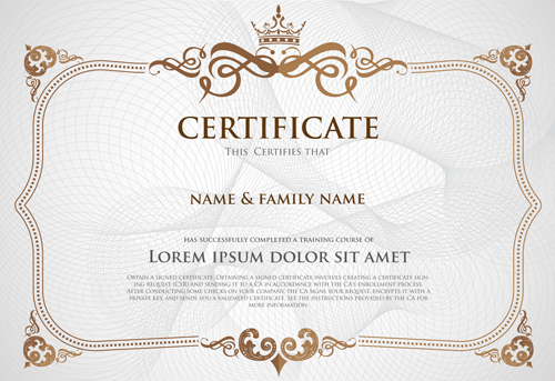 certificate-template-with-retro-frame-vector