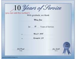 10 year service award certificate template kahre. Rsd7. Org.
