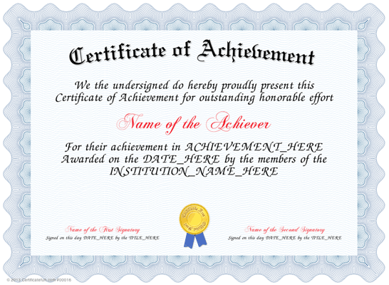 template-for-a-certificate-of-achievement-sample-certificates-of-achievement-PDF
