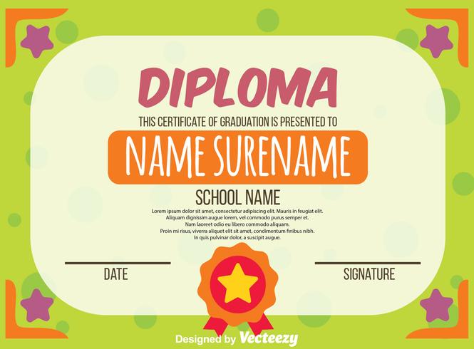 printable-doc-pdf-diploma-green-kids-diploma-certificate-vector