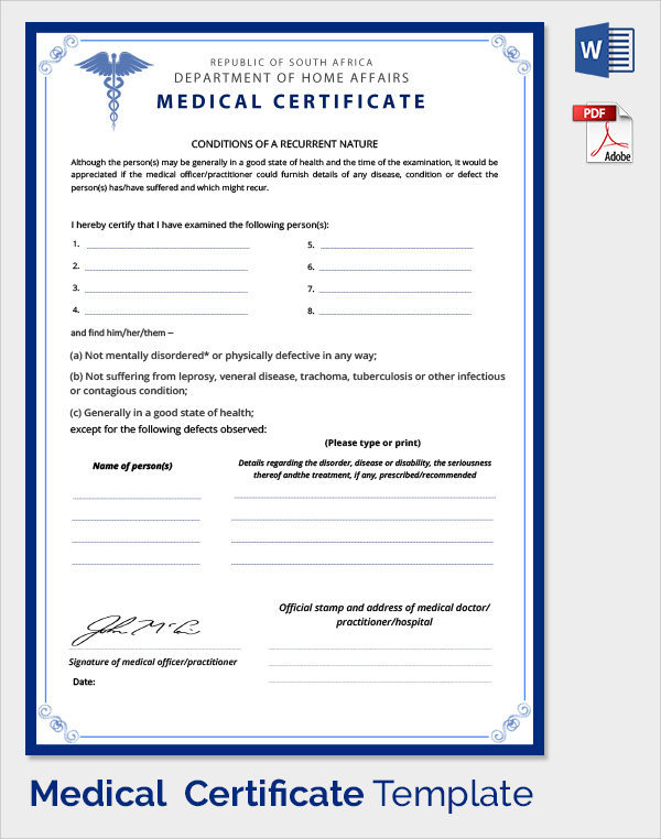 department-medical-certificate-template