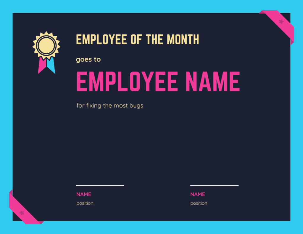 bug-fixing-employee-of-the-month-template-pink-blue