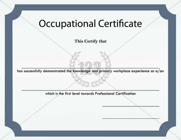 Occupational Certificate Template example doc