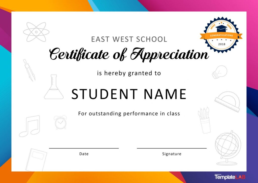 Certificate-student-appreciation template