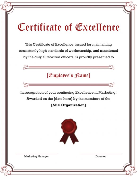 performance-certificate-templates/certificate-of-excellence-formatted-performance-certificate-template