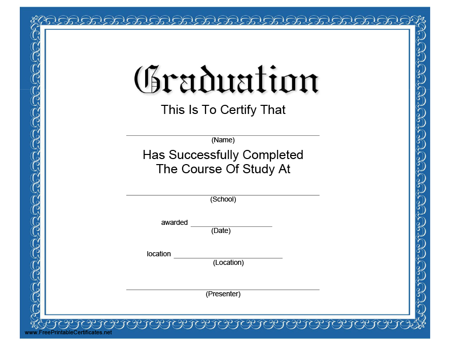 graduation-certificate-blue-blank-certificate template