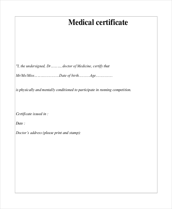 Pdfs Medical Certificate Template